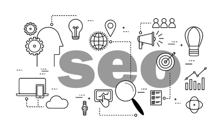 seo optimization concept in search engineのイラスト素材