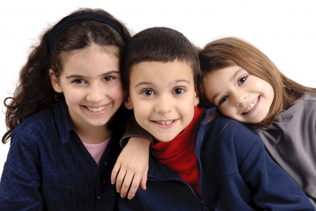 friends isolated in whiteの写真素材