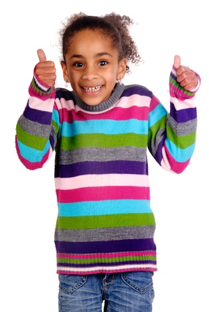 little girl isolated in whiteの写真素材