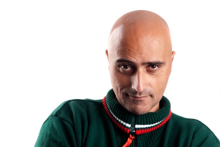 adult man posing in white backgroundの写真素材