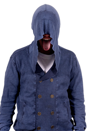 teenage boy isolated in whiteの写真素材