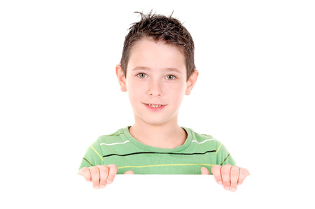 little boy isolated in white backgroundの写真素材