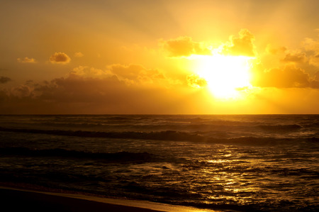 beautiful sunset at the beachの写真素材