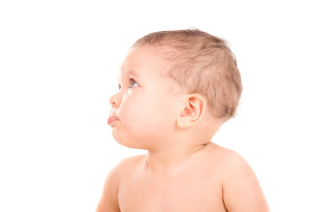 little baby isolated in white backgroundの写真素材