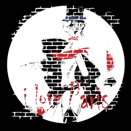 Fashion girl in sketch-style. Vector illustration.のイラスト素材