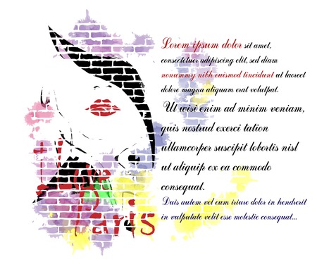 Fashion girl in sketch-style. Vector illustration.のイラスト素材