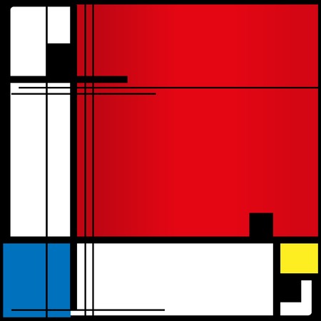 Abstract background in style of a cubism, red, blue, yellow squaresのイラスト素材