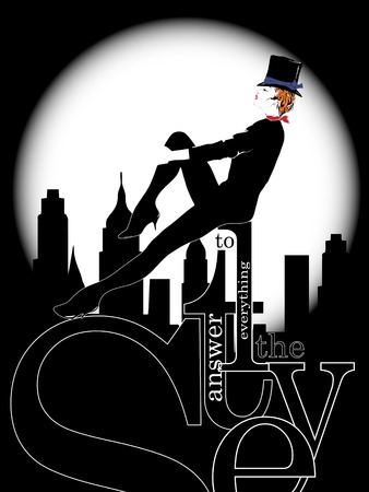 Fashion girl in sketch-style. Vector illustration.のイラスト素材