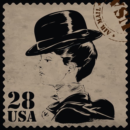 Fashion girl in sketch-style. Vector illustration.のイラスト素材