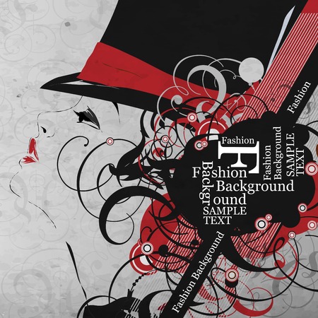 Fashion girl in sketch-style. Vector illustration.のイラスト素材