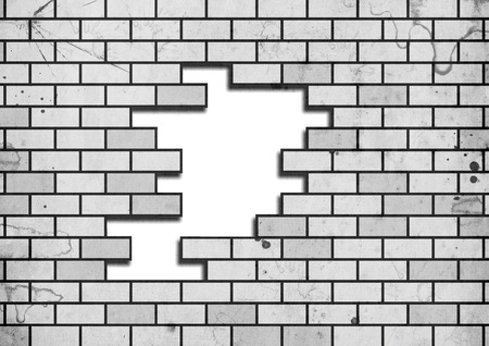 White grunge brick wall background. Illustrationの写真素材