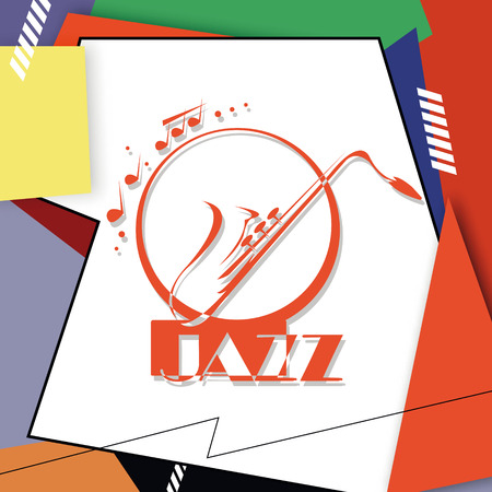 Jazz music, poster background template. Vector graphic design.のイラスト素材