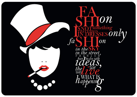 Fashion quote with fashion womanのイラスト素材
