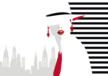 Fashion teenage girl illustrationのイラスト素材