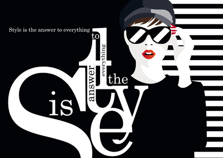 Fashion quote with fashion woman illustrationのイラスト素材