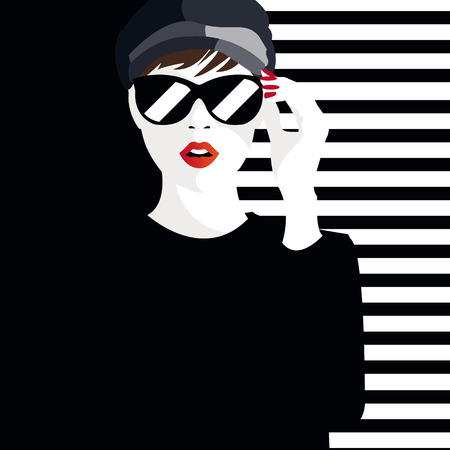 Fashion teenage girl illustrationのイラスト素材