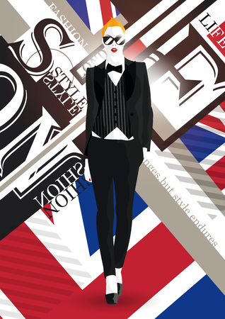 Fashion teenage girl.のイラスト素材