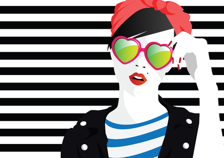 Fashion teenage girl.のイラスト素材