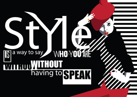 Fashion quote with fashion woman. Vector illustrationのイラスト素材