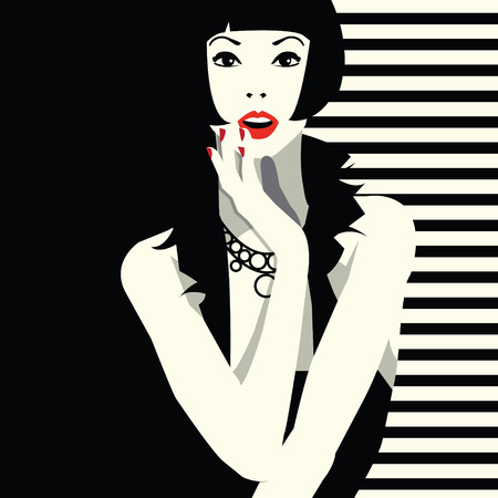 Fashion woman in style pop art. Vector illustrationのイラスト素材