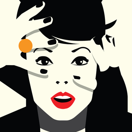 Fashion woman in style pop art. Vector illustrationのイラスト素材