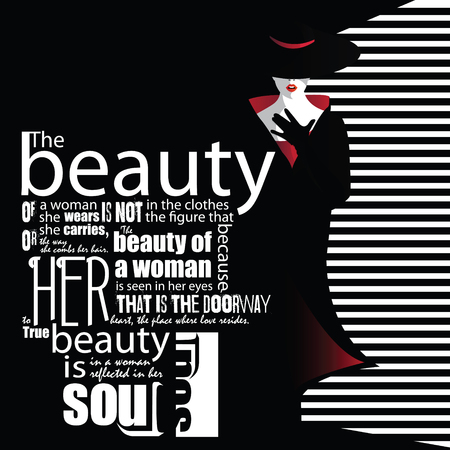 Fashion quote with fashion woman.のイラスト素材