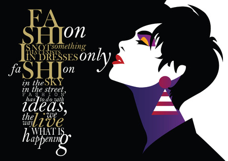 Fashion quote with fashion woman.のイラスト素材