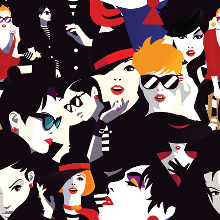 Stylish women in style pop art.のイラスト素材