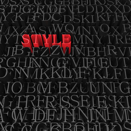 Metal alphabet and word style.