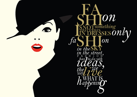 Fashion quote with fashion woman.のイラスト素材