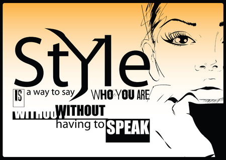Fashion quote with fashion woman.のイラスト素材