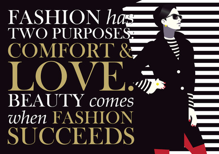 Fashion quote with woman in style pop art, vector illustration.のイラスト素材