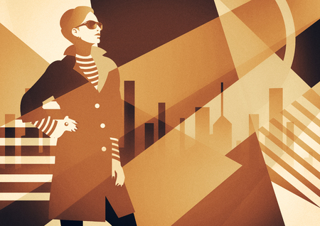 Fashion girl in style pop artの写真素材