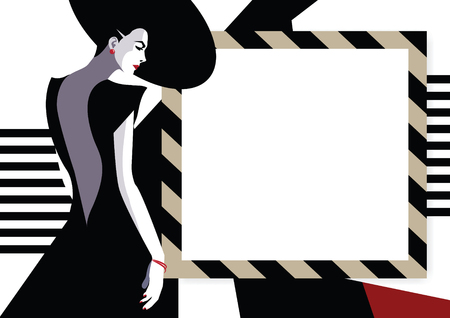 Fashion woman in style pop art. Vector illustrationのイラスト素材