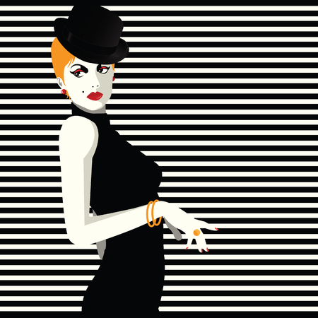 Fashion woman in style pop art. Vector illustrationのイラスト素材