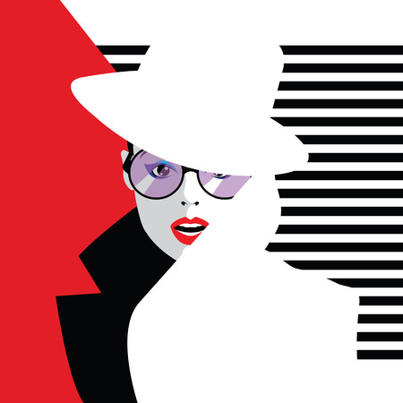 Fashion woman in style pop art.のイラスト素材