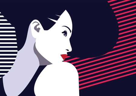 Fashion woman in style pop art. Vector illustrationのイラスト素材