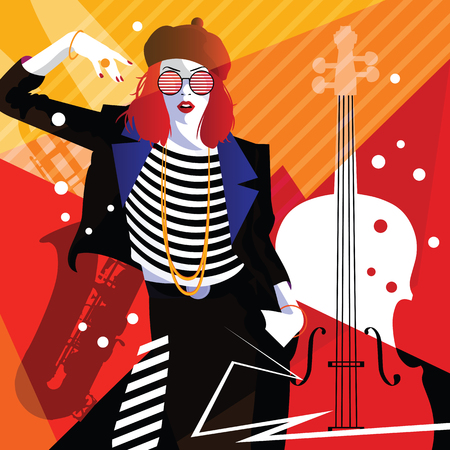 Fashion woman in style pop art. Vector illustrationのイラスト素材