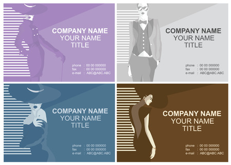 Business cards with fashion woman.のイラスト素材