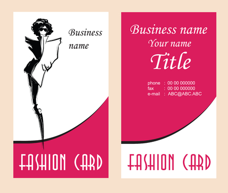 Business cards with fashion woman.のイラスト素材