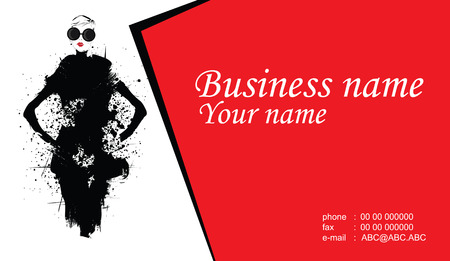 Business cards with fashion woman.のイラスト素材