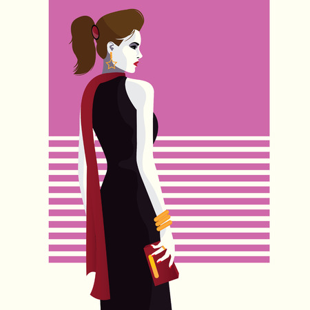 Fashion woman in style pop art.のイラスト素材