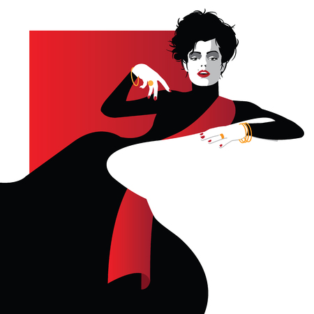 Fashion woman in style pop art.のイラスト素材