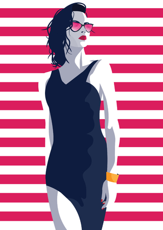 Fashion woman in style pop art.のイラスト素材