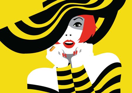 Fashion woman in style pop art. Vector illustrationのイラスト素材