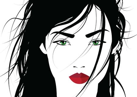 Asian fashion woman in style pop art. Vector illustrationのイラスト素材