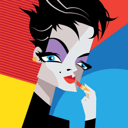 Fashion illustration of woman in style pop art.のイラスト素材