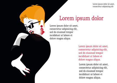 Fashion woman in style Pop art. Vector illustrationのイラスト素材