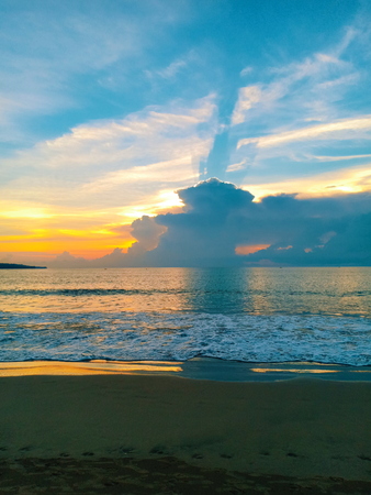 Colorful sky with clouds Seascape. Tropical nature backgroundの写真素材