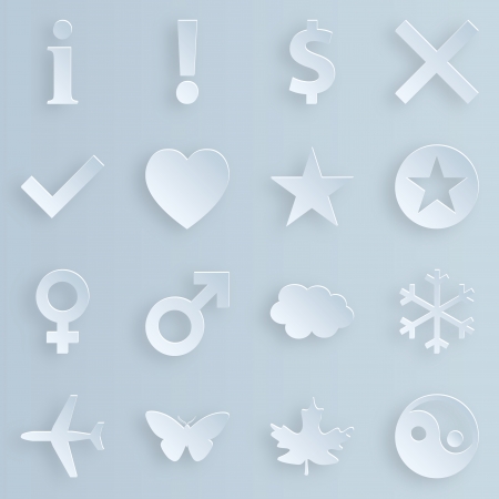 Business, technology, e-commerce, web and shopping icons set paper styleのイラスト素材